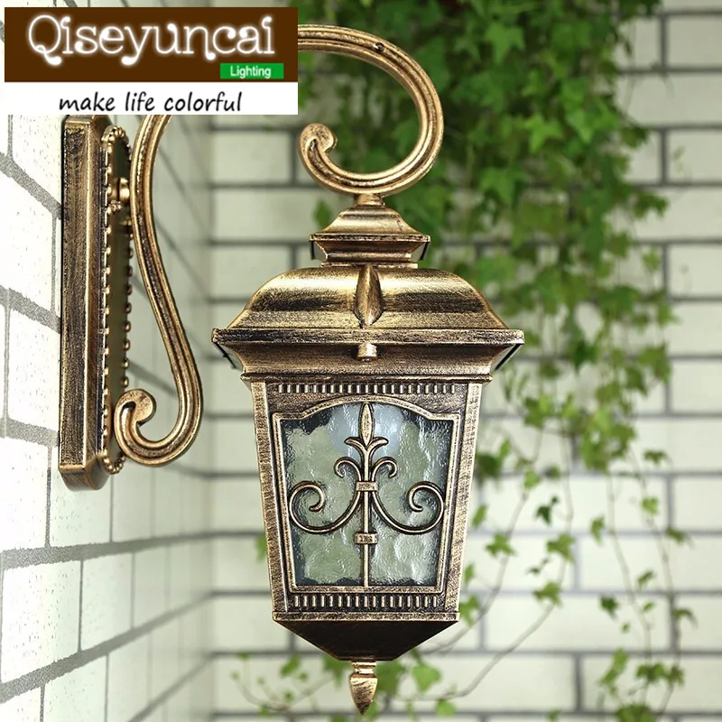 Waterdichte Aluminium spuitgieten Veranda Licht Outdoor Wandlamp Nooit Roest Cottage Antieke Tuin Yard Gangpad Straatverlichting Brons