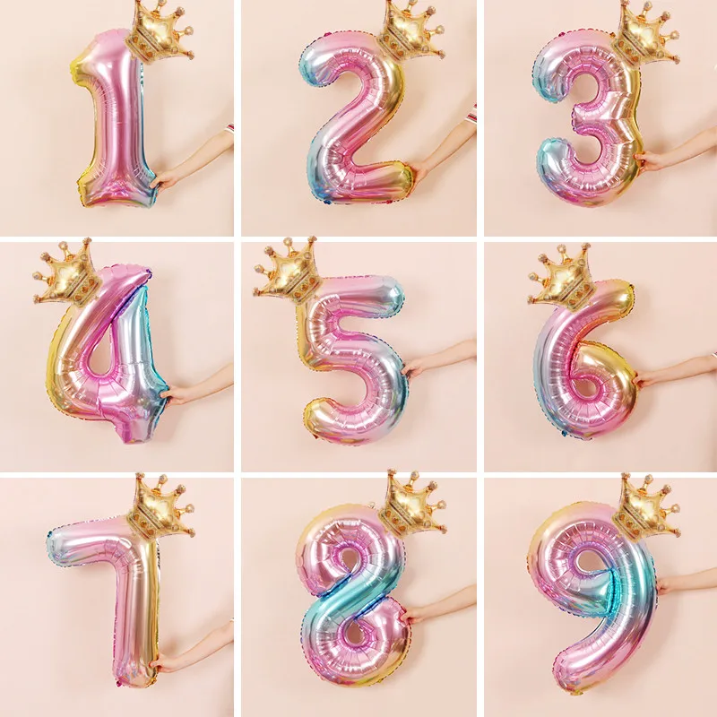 2PCS/lot 40inch Number Foil Balloons Digit Air Ballon Kids Birthday Party Wild One Decorations Figure 30 Ans Decoracao coroa шарики воздушные 100 шт воздушные шары день рождения украшения для взрослых цифра 1 2 3 день