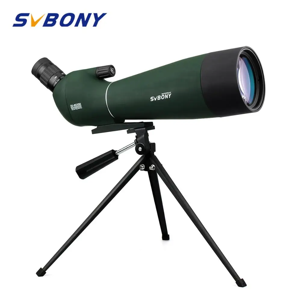 SVBONY الإكتشاف نطاق 20-60x80mm التكبير للماء BAK4 بزاوية الرماية w/ترايبود Birdwatch أحادي تلسكوب F9308 SVBONY الإكتشاف نطاق 20-60x80mm التكبير للماء BAK4 بزاوية الرماية w/ترايبود Birdwatch أحادي تلسكوب F9308