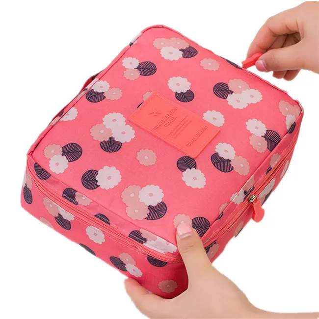 Не пропустите новые Для женщин набор кисточек для макияжа сумка Портативный Для мужчин Путешествия Органайзер мешок для стирки Водонепроницаемый косметическая сумка, предметы для макияжа сумка - Цвет: Flower Pink   B