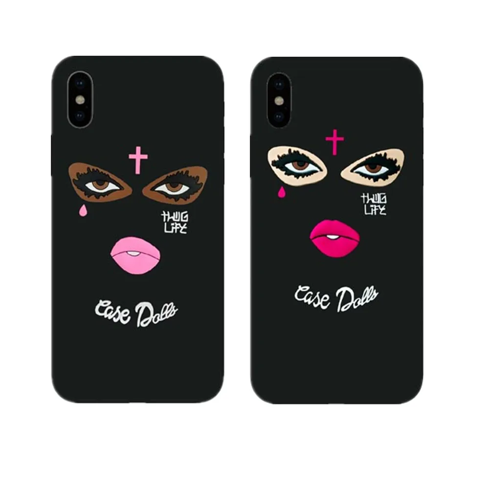 

Masked Goon Thug Life Phone Coque Case for iPhone X 6s 6 7 8 plus 5 5S SE 5 Teared Girl Jesus Christian Cross Hard Cover