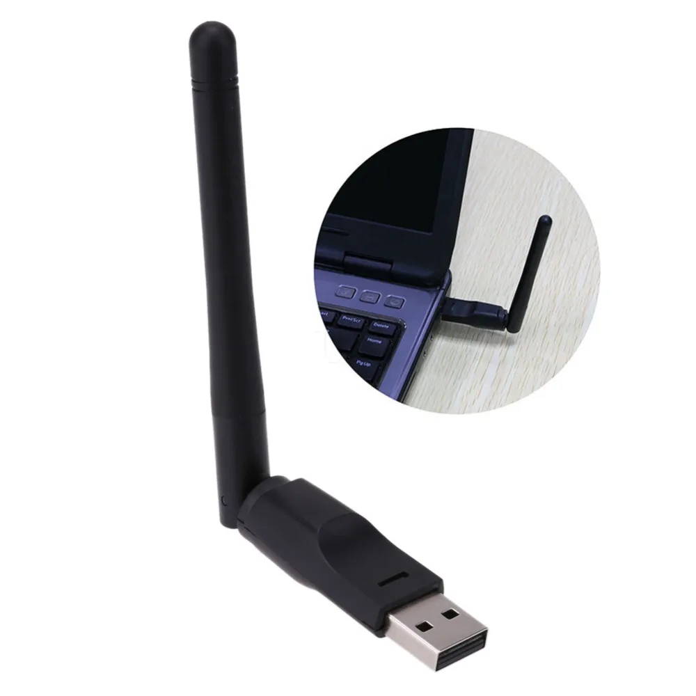 

ALLOYSEED WiFi Adapter 150Mbps 2dBi Antenna PC Laptop USB Wi-Fi Receiver 802.11b/n/g High Gain Ethernet Wireless Network Card