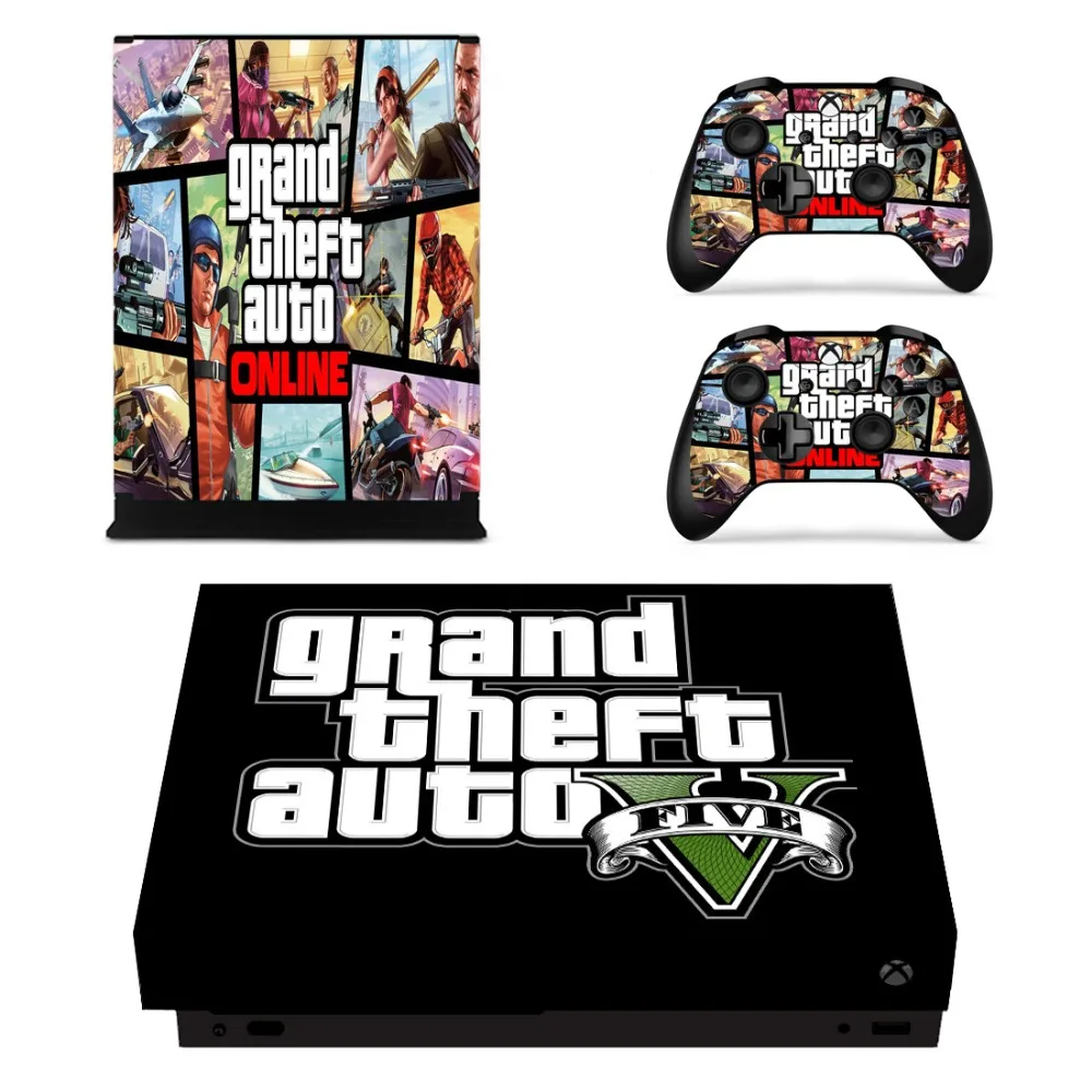 

Game Gta 5 Stickers Pegatina Sticker Adesivo Protective Vinyl Skin Decal Cover For Microsoft Xbox One X Console and Controller