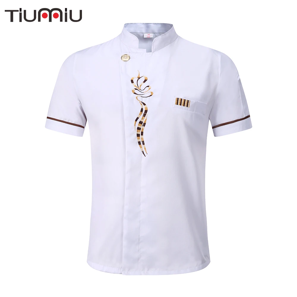 New 5 Colors Unisex Kitchen Chef Uniforms High Quality Short Sleeve Breathable Jackets Aprons Bakery Food Service Coat | Тематическая