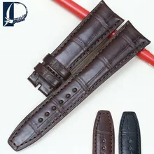Pesno Suitable for Baume & Mercier CLIFTON Men Watchband Crocodile Leather Watch Strap with Bamboo Grain Black Brown 20 21mm