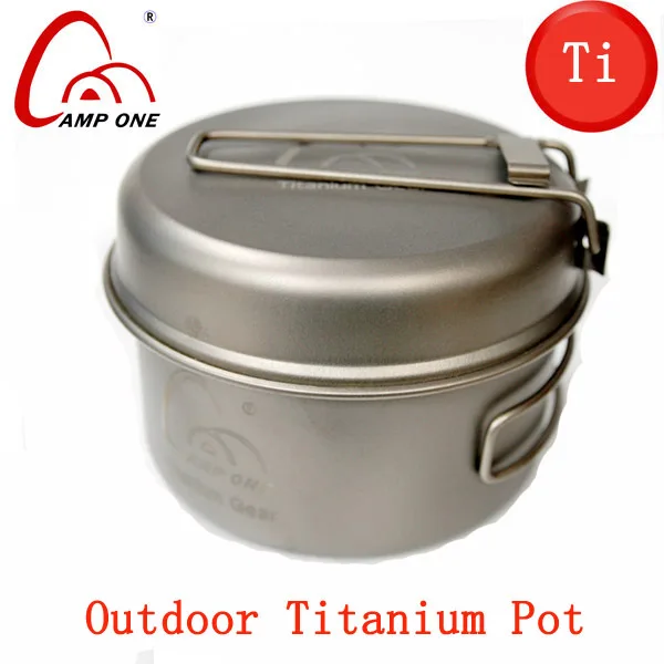 Double Anium Cookware Camping Pot Outdoor Fry Pan Ti Double Anium Cookware Camping Pot Outdoor Fry Pan Ti Portable Cookset Cooking Utensils Tableware