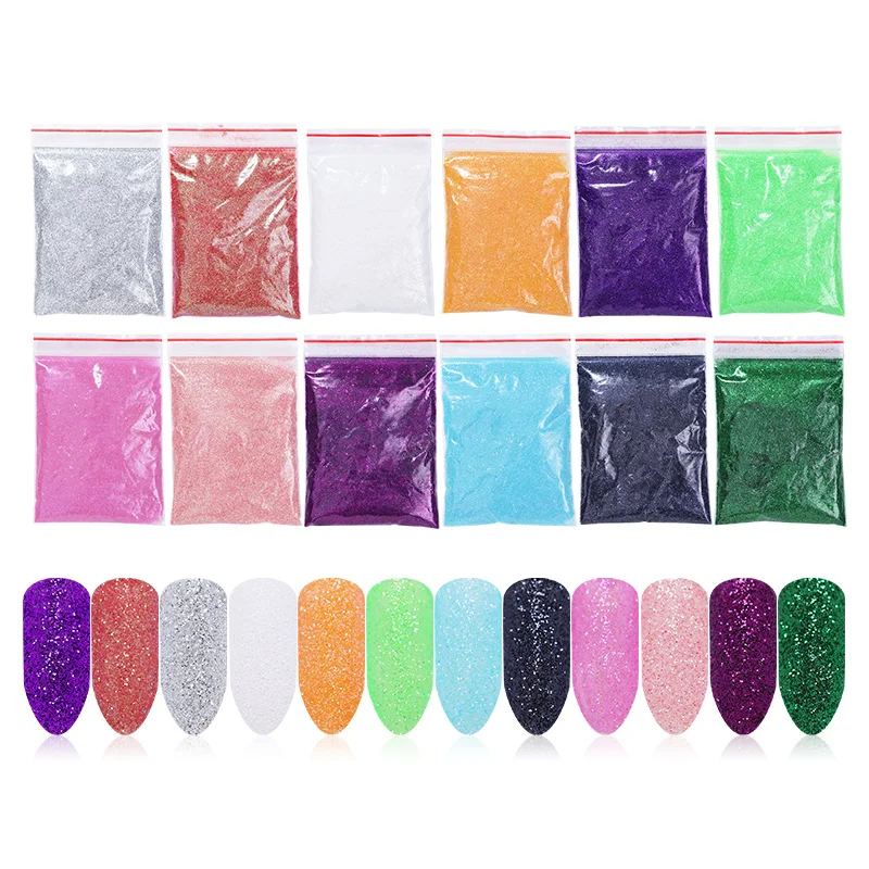

1 Bag 20g Holographic Nail Glitters Silver Gold Shiny Shimmer Laser UV Gel Polish Chrome Pigment Powder Nail Art Decoration
