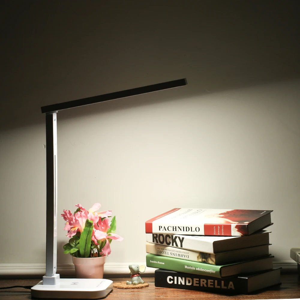 

Foldable Rotatable LED Desk Lamp Eye Protection Smart Table Lamps Desklight Temperature Control Light Dimmable 1.5A USB Charging