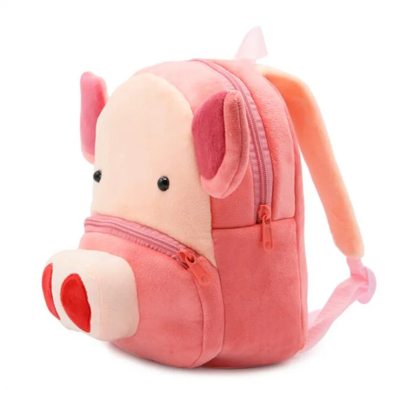 

2-4 years Carton Animal Pig Plush Backpack kids School plush bag for Kindergarten