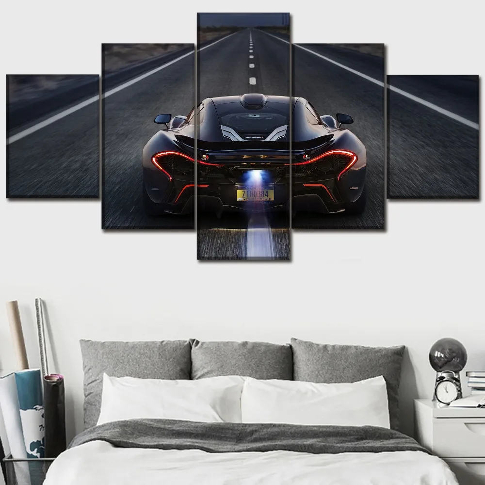 

Canvas Paintings Wall Art Framework HD Prints 5 Piece Black Vehicles McLaren P1 Back View Pictures Home Decorative Artwork