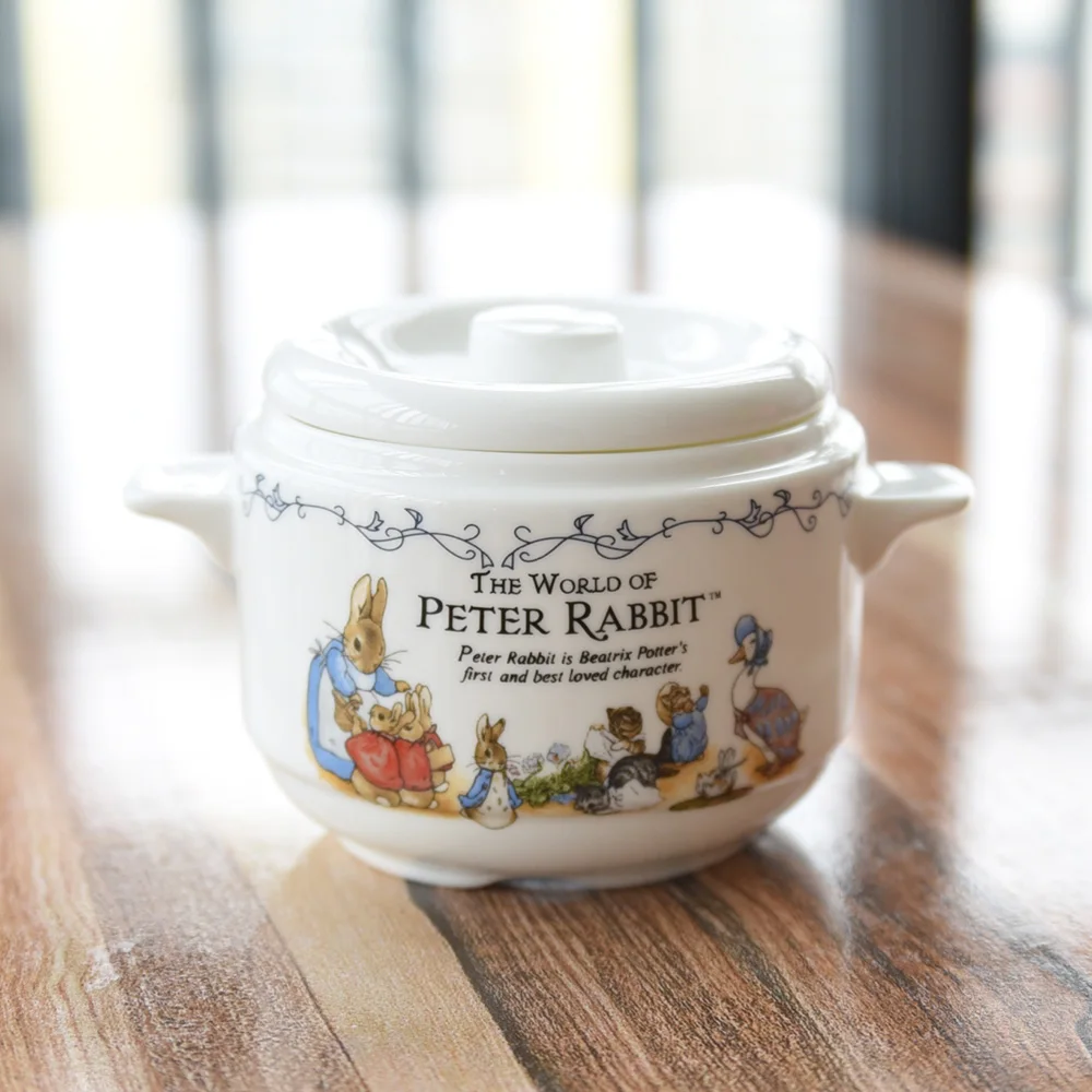 

China ceramic water stew stewed bird's nest shark's fin double cover ears Zhongdun soup cans Peter soup pot with cover