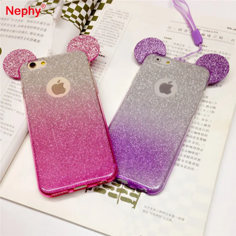 Nephy Shine ТПУ чехол для iPhone 7 6 S плюс 5 5S SE Plus 6splus мягкий силиконовый Микки и Минни Маус