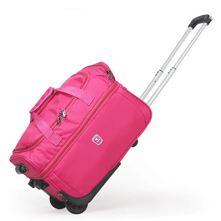 Сумка-чехол для путешествий с высокой вместительностью, водонепроницаемая ткань Оксфорд, багаж на колёсиках, 2" 23" 2" дюймов чехол на колесиках, переноска на колесиках - Цвет: rose