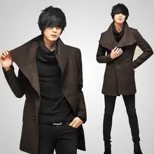Мужское шерстяное пальто, куртка, мужское тонкое Новое корейское зимнее пальто, версия длинных шерстяных пальто#5008