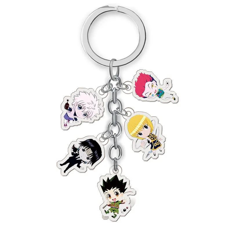 

Anime Hunter X Hunter Keyrings Acrylic Cartoon Figure Car Key Chains Holder Best Friend Graduation Christmas Day Jewelry Gift