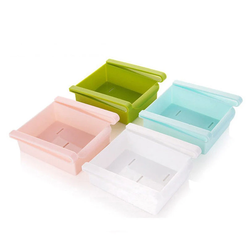 

Plastic Refrigerator Storage Box Eco-Friendly Kitchen Rack Fridge Freezer Shelf Holder Pull-Out Drawer Organiser Space Saver