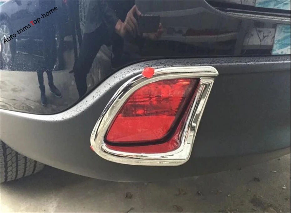 

Yimaautotrims Behind Tail Rear Fog Lights Lamp Cover Trim 2 Pcs For Toyota Highlander KLUGER 2014 2015 2016 ABS Chromium Styling