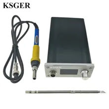 Паяльная станция DIY Kit STM32 2,1 S OLED 1,3 дисплей контроллер температуры цифровой электронный сварочный Утюг T12 железные наконечники