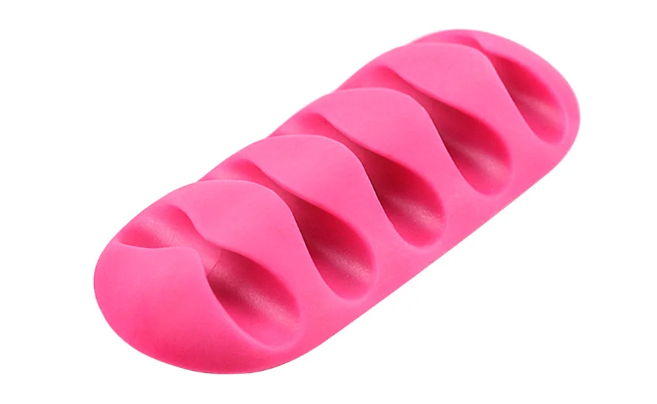 !ACCEZZ Earphone Clip Charge Wire Winder Desktop Phone Cable Winder Management Headphone Holder Mouse fixer Cord Silicone Holder (11)