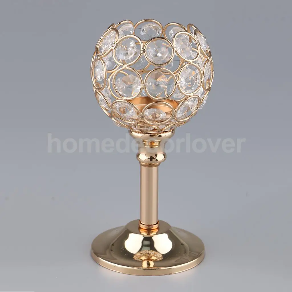 Long Stand Crystal Candle Holder Tea Light Stand Candelabra Candlestick Home Pub Bar Events Parties Decor
