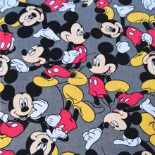 50*170 см Микки эластичность трикотажная ткань из чистого хлопка, пальто теплые толстые печатные детские Для мальчиков и девочек пижама "сделай сам"