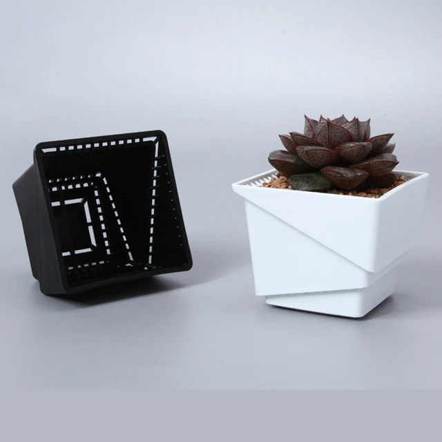 Meshpot 3-Pack Succulents Pot Plastic Flower Pot Planter Container Garden Pot,Root Controlling Patent Technology Inner Dia. 7cm