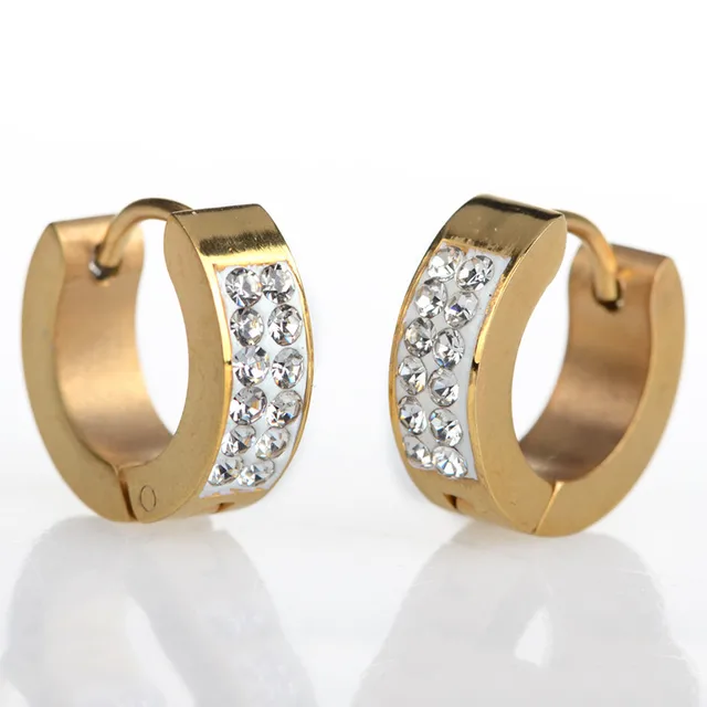 Gold Silver Black Plated Hoop Earrings Women Men Punk Rock Gold Silver Black Plated Hoop Earrings Women Men Punk Rock Stainless Steel Surface