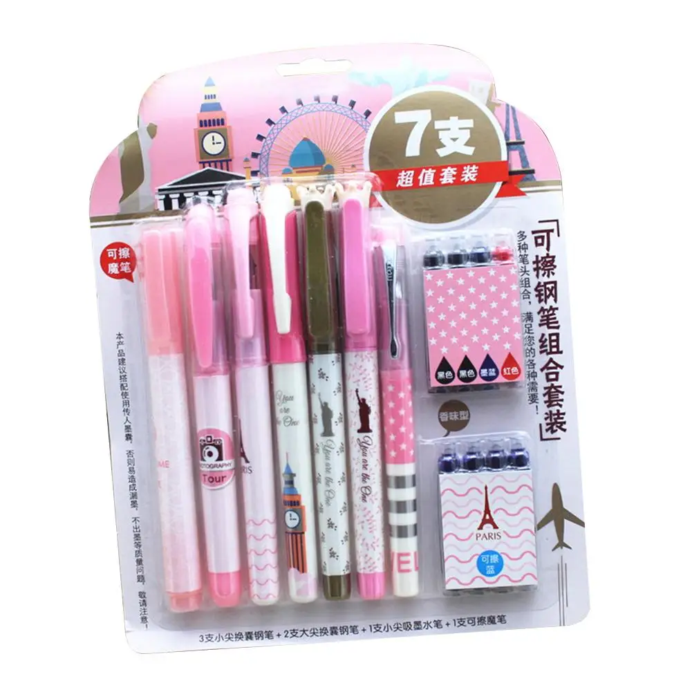 

2018 15 Pcs Fountain Pen Set Office School Supplies Erasable Kids Stationery Gift