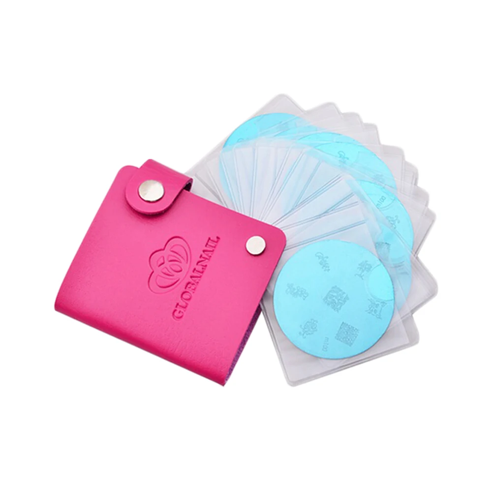 

Nail Template Holder 24 Slots PVC Nail Art Stamping Album Storage Case Bag Folder 6 Colors
