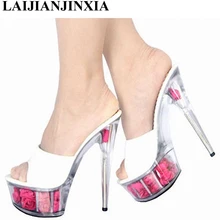 LAIJIANJINXIA/тапочки на высоком каблуке 15 см; Клубная обувь для ночного клуба; пикантная обувь для танцев на шесте; женская обувь на платформе; обувь для танцев; K-188