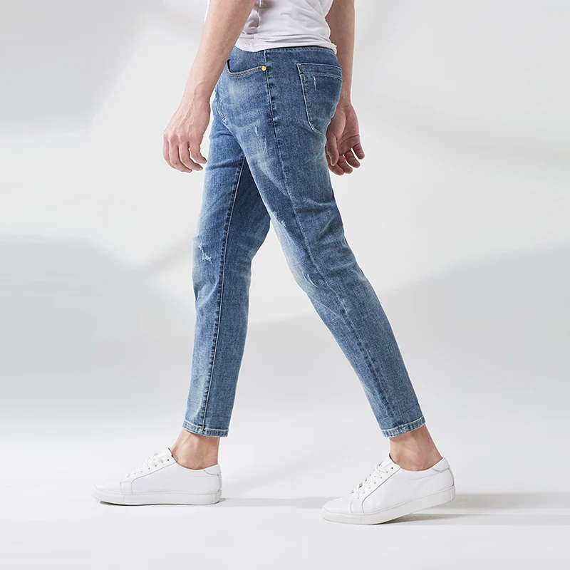 Markless мужские джинсы из хлопка Весна Slim Fit джинсовые брюки брендовые модные повседневные мужские джинсы NZA9007M