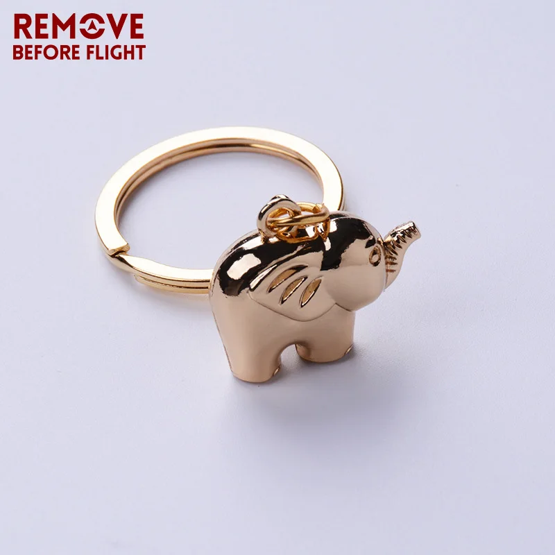 Fashion Jewelry Creative Key Chain of Gold-color Elephant Shaped Keychain Christmas Gifts Key Chains Animal Ring Chaveiro 7