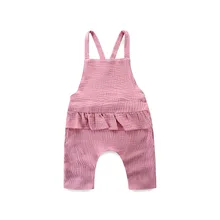 Детские комбинезоны для маленьких девочек, милые льняные комбинезоны для девочек, мягкая детская одежда