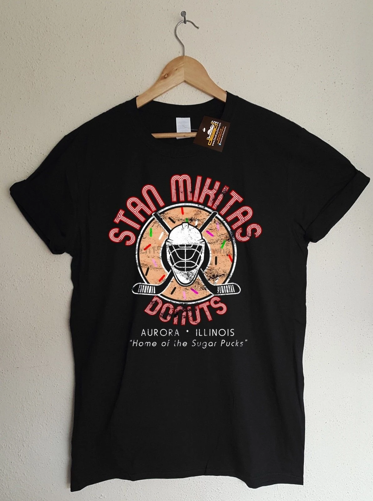 Wayne World Inspired Stan Mikitas Donuts T Shirt Retro Cult Comedy Film