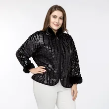 

Brand High quality Fake Fur Coat Woman 2018 Spring Zipper Leather Women's Jackets Stand Collar Patchwork Sleeve Big Size 5XL