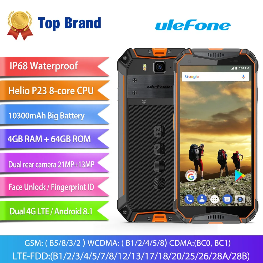 Ulefone Armor 3 смартфон с 5 7 дюймовым дисплеем восьмиядерным процессором helio P23 ОЗУ 4 Гб