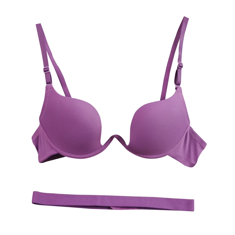 Top quality plunge bra seamless candy color women's lingerie push up underwire girl underwear sexy everyday hot bras 7 colors bra and panty sets