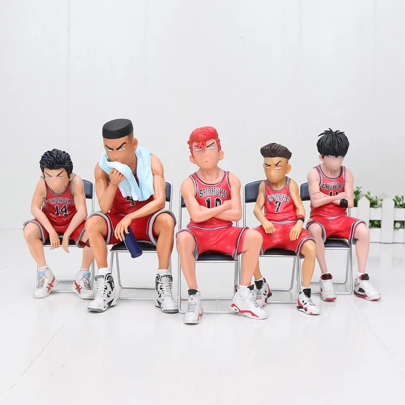 

Anime Slam dunk Shohoku GK Figure Miyagi Akagi Rukawa Sakuragi Mitsui SLAM DUNK Stting Ver Model Toy For Boys