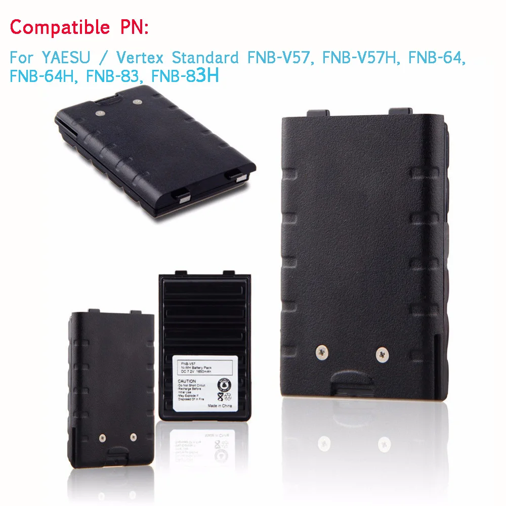 

ELEOPTION 7.2v 1650mAh Interphone Battery for Yaesu FNB-V57 FNB-V57H FNB-64 FNB-64H FNB-83 FNB-83H FNB-83 NI-MH