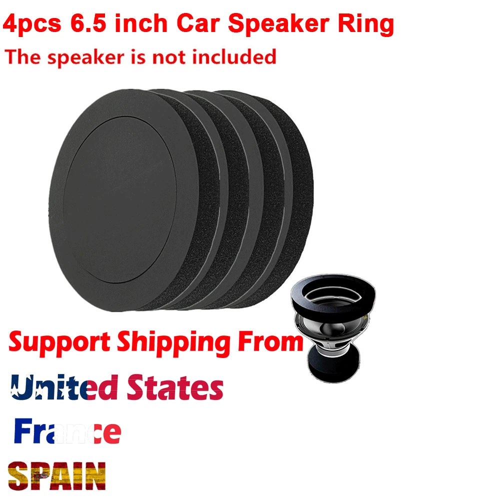 

4x Universal Black 6.5" FAST Foam Rings Car Door Speaker Enhancer System Kit Mini Dome Tweeter Loudspeaker Tweeters Auto Sound