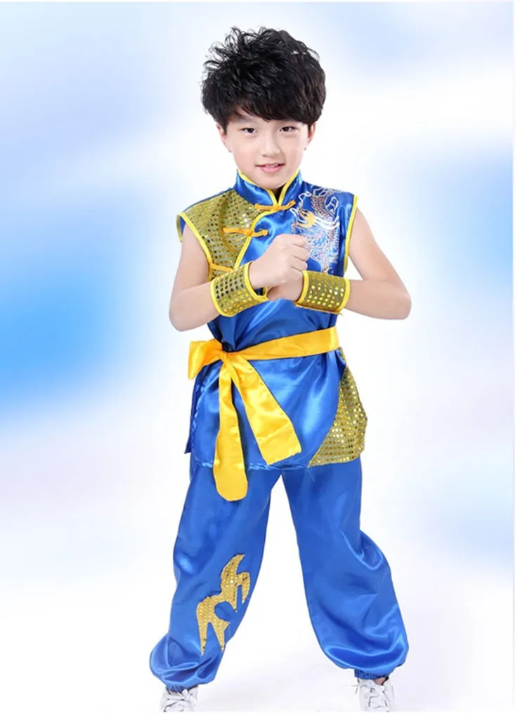 Tae Kwon Do Kids Wushu/Китайская традиционная одежда для мальчиков китайский костюм для кунг-фу Униформа кунг-фу для мальчиков Китай Kungfu костюмы