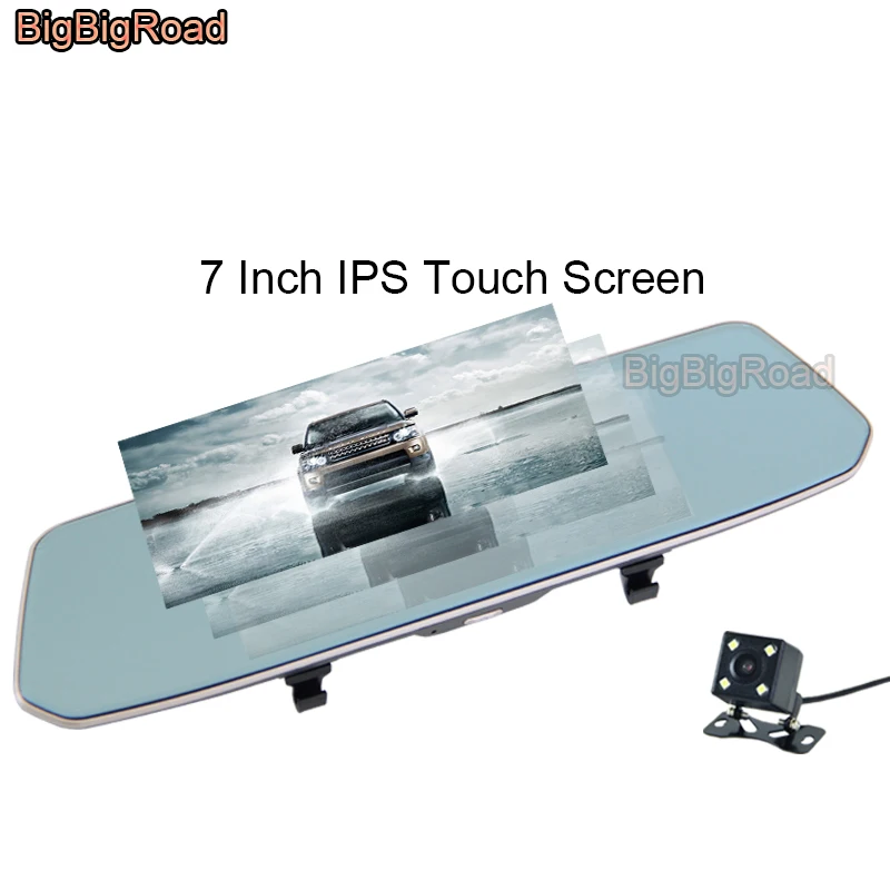 BigBigRoad For Dodge journey caliber ram 1500 2500 nitro challenger Car DVR 7 Inch Touch Screen Rear View Mirror Video Recorder