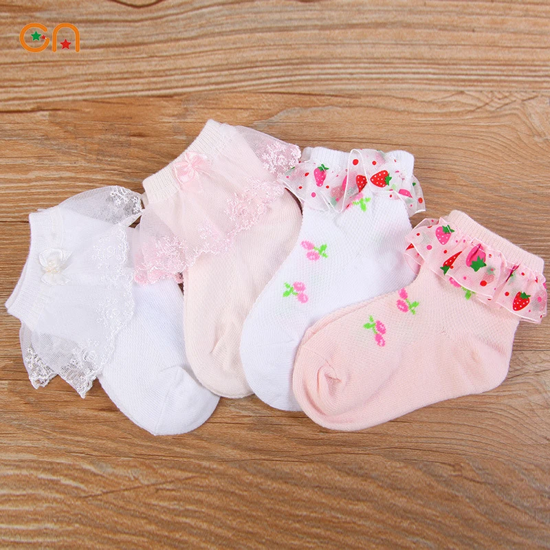 

Children Socks Spring summer High quality Girl Baby fashion Breathable Cotton lace Mesh Socks for 2-12T Kids free shipping CN