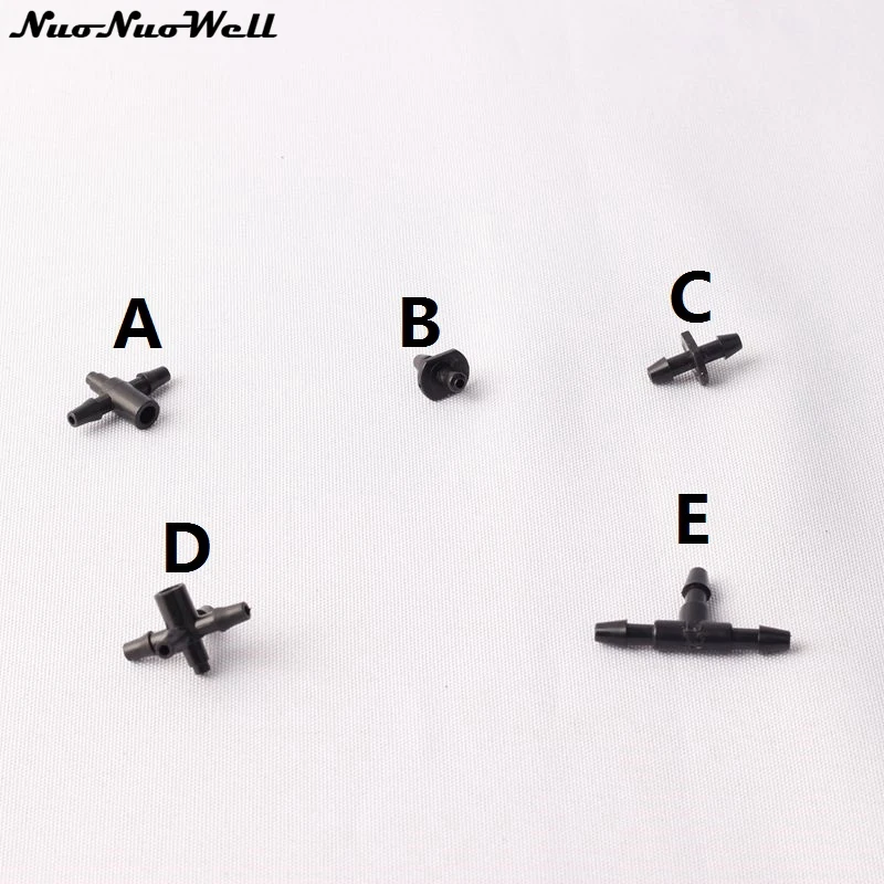 

20pcs 3/5mm Tee Coupling Water Pipe Connectors Fittings Casting Watering Parts Micro Irrigation Systems Water Hose Splitters