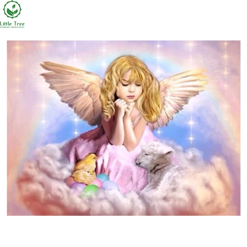 

Mosaic DIY Diamond Painting Counted Cross Stitch Kits Pattern Rhinestone Embroidery Picture Of Little Angel Nice Home Decoration