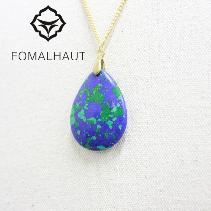 Fomalhaut цвет золотистый Цвет ful Greenstone подвеска длинная полоса Ожерелья для мужчин себе колье Цепочки и ожерелья Для женщин 2015 модные cx166