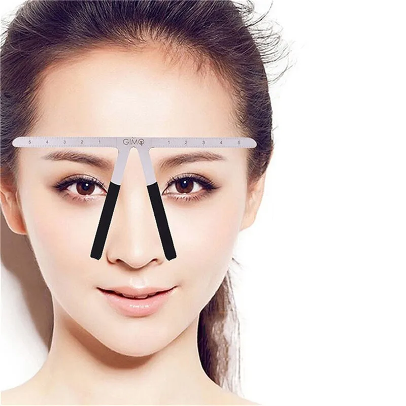 

Eyebrow Ruler Three-Point Positioning Makeup Measure Tool Metal Eyebrow Balance Ruler Shaping Stencil Tools