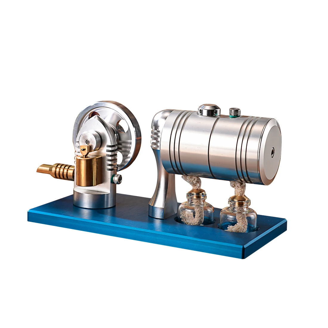 

Metal Bootable Steam Engine Model Retro Stirling Engine Model with Heating Boiler Alcohol Burner
