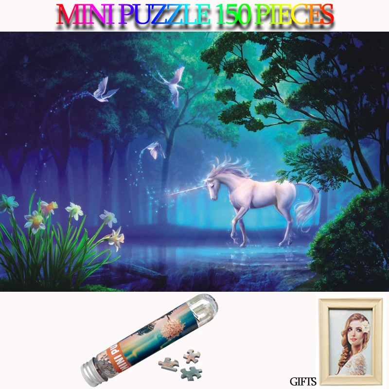 

MOMEMO Dream Unicorn 150 Pieces Jigsaw Puzzle Mini Test Tube Puzzle 150 Piece Puzzles for Kids Children Adults Toys Puzzle Games