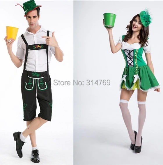 

German Beer Okotoberfest Bavarian Lederhosen Adult Halloween costumes Fancy Party dress Outfit for Men / Women